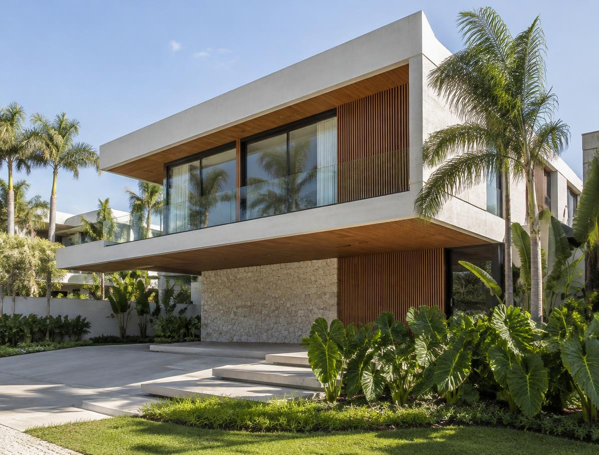 Arquitetura contemporânea de uma residência ilustrativa